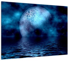 Tablou pe sticlă Luna deasupra mării (70x50 cm)