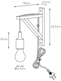 Aplică FIX WALL 1xE27/60W/230V neagră Lucide 08208/01/30