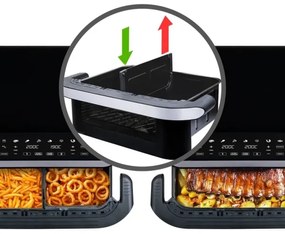 Friteuză cu aer cald dublă digitală multifuncțională TESLA Electronics AirCook 10 l 2400W/230V