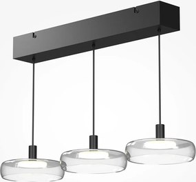 Lustra cu 3 pendule LED Float sticla transparenta