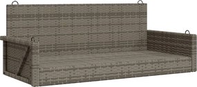 vidaXL Bancă de balansoar, gri, 119x56x48 cm, poliratan