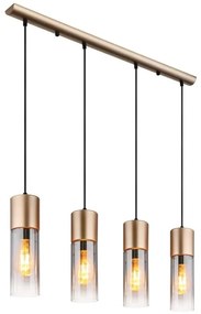 Lustra cu 4 Pendule metal sticla fumurie ANNIKA