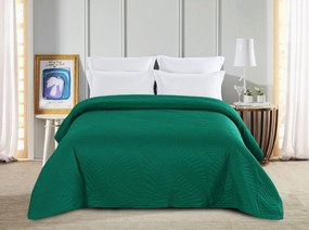 Cuvertura verde pentru pat cu model LEAVES Dimensiune: 170 x 210 cm