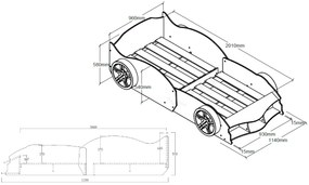 Pat copii CARBEDS MAX 90 X 200 CM ALB