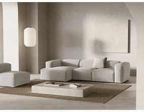 Colțar bej cu tapițerie din catifea reiată (cu colț pe partea stângă/cu șezlong) Bergamo – Cosmopolitan Design