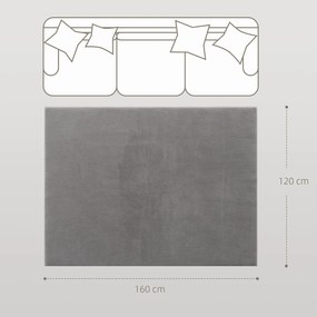 HOMCOM Covor living 160 x 120 cm, cu fire lungi, lavabil la mașină, antiderapant, din blană sintetică, gri deschis | Aosom Romania