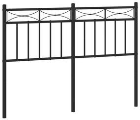 373722 vidaXL Tăblie de pat metalică, negru, 120 cm