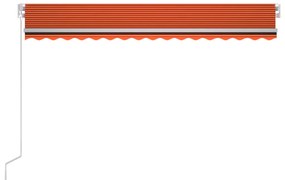 Copertina retractabila manual cu LED portocaliumaro 450x300 cm portocaliu si maro, 450 x 300 cm