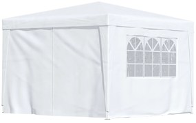 Foisor Impermeabil cu Paneluri Laterale Outsunny, Tesatura Oxford Alb, 3x3m | Aosom RO
