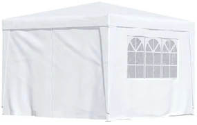 Foisor Impermeabil cu Paneluri Laterale Outsunny, Tesatura Oxford Alb, 3x3m | Aosom RO