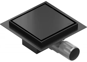Mexen Flat scurgere de podea pătrată 12 x 12 cm, Neagră - 1710012
