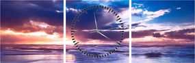 Tablou - Apus de soare la mare (cu ceas) (90x30 cm)