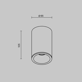 Spot aplicat design modern Zoom negru 6,5cm