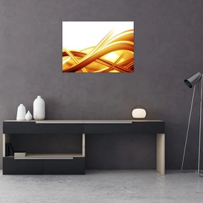 Tablou pe sticlă - Abstrac galben (70x50 cm)