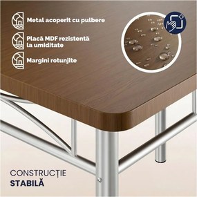 Set de mese de dining PAUL, 5 bucăți, stejar închis Casaria