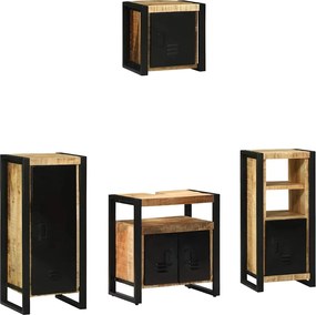 vidaXL Set de mobilier pentru baie cu sertar 4 pcs Lemn de mango solid