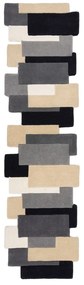 Covor tip traversă gri din lână 60x230 cm Collage – Flair Rugs