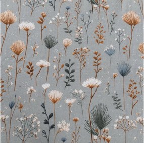 Cearsaf din microfibra BOTANIC FIELD gri 90x200 cm