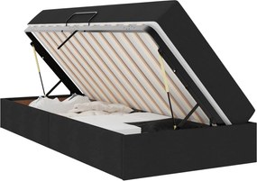 vidaXL Pat cu saltea și spațiu de depozitare Negru 90 x 200 cm
