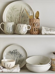 Farfurie din ceramică cu flori de câmp aplicate manual, D21×H2 cm, „Bea"