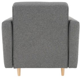 Fotoliu complet tapiţat, material textil gri închis, AMEDIA