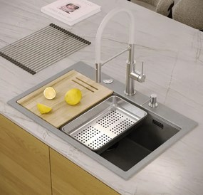 Chiuveta din granit MARC 110 WORKSTATION gri metalic