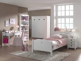 Set Mobilier Cameră Copii AMORI, 4 Piese, Alb, Design Romantic – Vipack