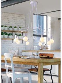 Lustră pe cablu BASSO 8xE27/40W/230V albă