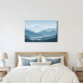 Tablou - Munții cu privirea graficeanului (90x60 cm)