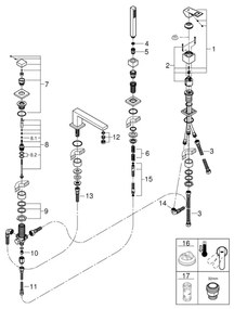 GROHE EUROCUBE 19897001 - Baterie pentru cadă cu 4 orificii, crom lucios