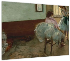 Tablou pe sticlă - Edgar Degas, The Dance Lesson, reproducere (70x50 cm)
