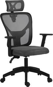 Vinsetto Scaun de Birou cu Inaltime Reglabila, 66x61x106-116cm, Gri Închis | Aosom Romania