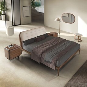 Pat dublu tapitat design LUX Walnut Veneer 180x200cm