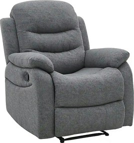 Fotoliu cu recliner NERON, gri/negru, stofa/metal, 72x80/160x101 cm