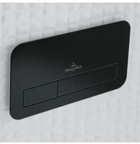Clapeta actionare rezervor WC incastrat, Villeroy&amp;Boch ViConnect, sticla negru lucios, 922400RB