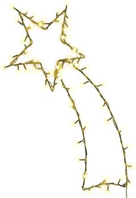 vidaXL Lumini Crăciun Siluetă stea căzătoare 80 LED-uri alb cald