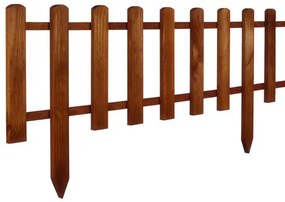Gard de gradina decorativ, din lemn distantat, maro, 104x40 cm