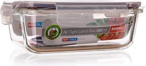 BANQUET Recipient depozitare din sticlă cu capac LORA, bordo 550 ml