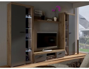 Mobilier living Rokara XL (stejar lefkas + grafit) (fără iluminat). 1058540