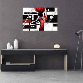 Tablou picuturii cu damă străveche (90x60 cm)