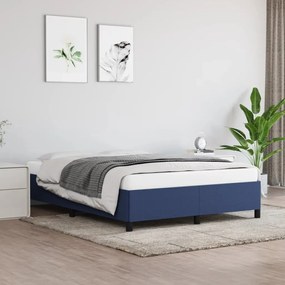 347064 vidaXL Cadru de pat, albastru, 140x190 cm, material textil