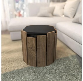 Set 3 măsuțe cafea Lorizolla (antracit + nuc). 1106450