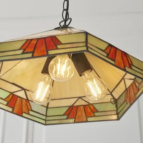 Endon 111989 - Lustră cu lanț Tiffany NEVADA 3xE27/10W/230V Ø 40 cm