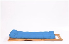 Șezlong de grădină albastru/natural din lemn – Floriane Garden