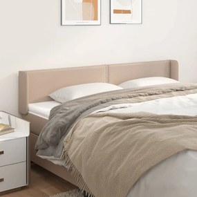 vidaXL Tăblie pat cu aripioare cappuccino 183x16x78/88 cm piele eco