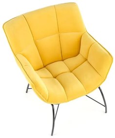 Fotoliu Belton velvet galben H78 cm