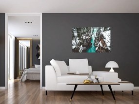 Tablou - râul de munte iarna (90x60 cm)