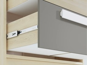 Comodă Jowiza 07 cu sertare 92 cm - fag fjord / alb / gri platină