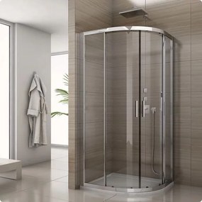 Cabina de dus semirotunda cu usi glisante SanSwiss Salia SALR 90x90 sticla securizata 6mm