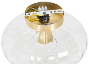 Plafonieră Art Deco aurie cu sticlă - Ayesha